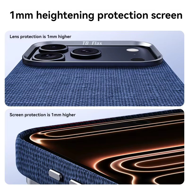 Magnetische Business-Lederhülle für iPhone 17 Pro Max, 16, 15, 14, 13 in Blau mit kabelloser Ladefunktion und Anti-Drop-Schutz - Bild 5