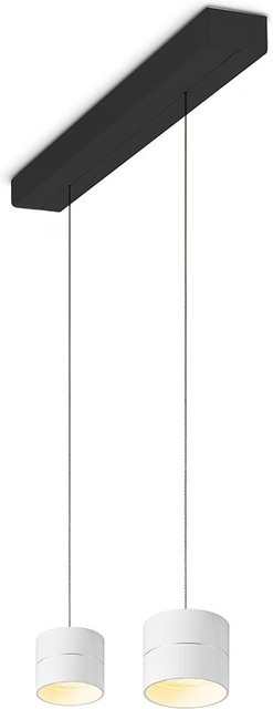 Oligo Tudor S LED-Pendelleuchte 2-flammig Weiß matt mit schwarzem Baldachin, Tunable White (2200K - 5000K), dimmbar und höhenverstellbar - Bild 1