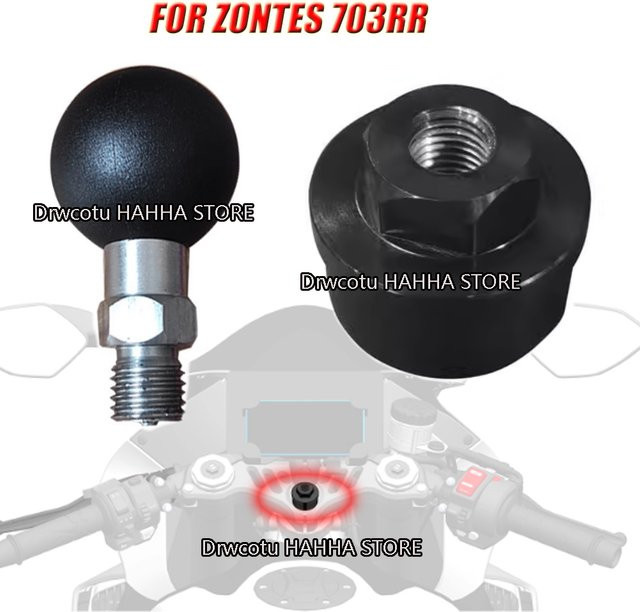 Zontes 703RR ZT703RR Motorrad Navigationshalterung mit Oberer Linkplatte und Telefonhalter in Schwarz - Bild 1