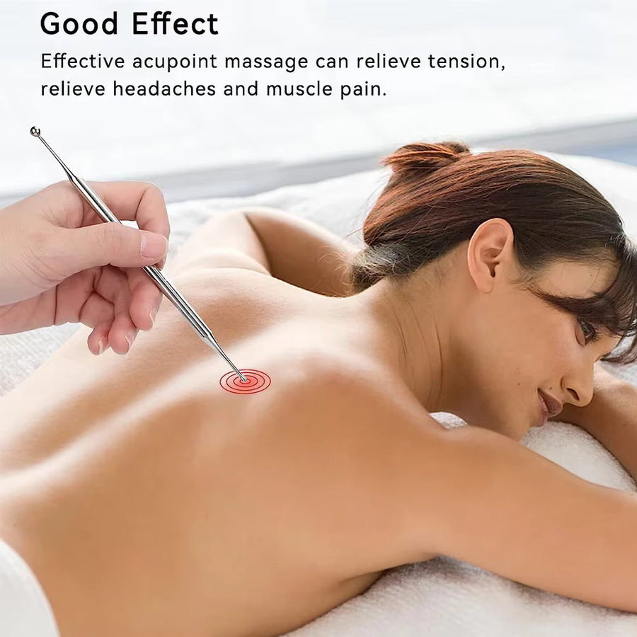 QVQVQV Akupunkturstift, Gesichtsmassagegerät aus Edelstahl, Unisex - Bild 5