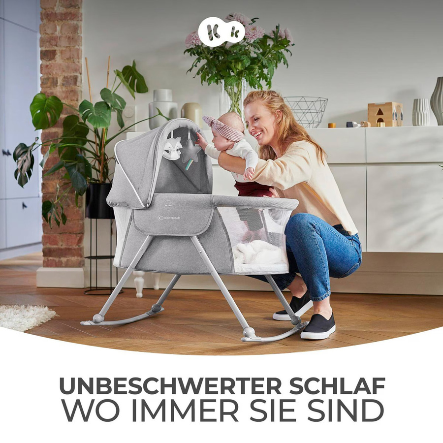 Kinderkraft Babywiege Lovi 3in1 in Grau - Bild 2
