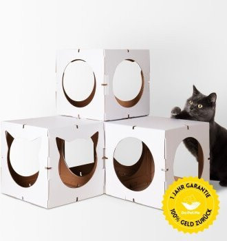 DoPetMe Katzenhaus The Kitten Castle in Weiß mit Höhlenfunktion und modernem Design - Bild 1