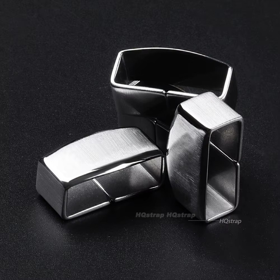 HQstrap Uhrenarmband Ring Schnalle, Edelstahl, Silber, 18mm 20mm, Unisex - Bild 3