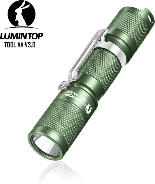 LUMINTOP EDC Outdoor Camping Taschenlampe in Grün mit 900 Lumen Hochleistungs-LED-Beleuchtung und AA 14500 Akku - Bild 1
