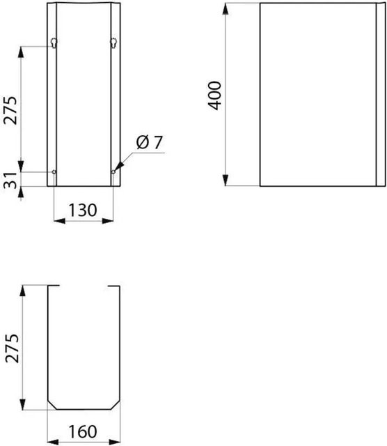 Delabie Siphonverkleidung für Waschtisch FRAJU aus Edelstahl in Silber, B/T/H: 47,0 x 36,5 x 18,5 cm - Bild 1