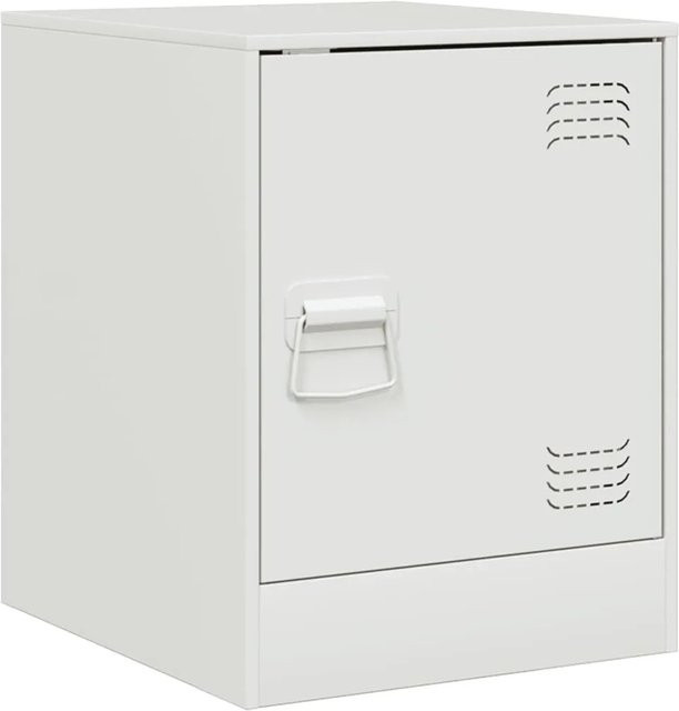 vidaXL Nachttisch aus kaltgewalztem Stahl in Weiß, Modell 3, B/T/H: 34,5 x 39,0 x 44,0 cm - Bild 1