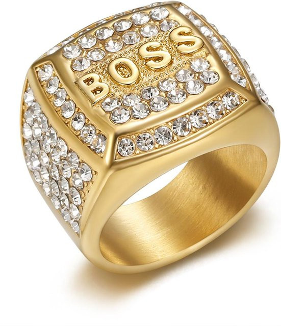 FOXANRY Jewelry Ring, Diamant, Zirkonia, Kupfer, Herren, beige - Bild 1