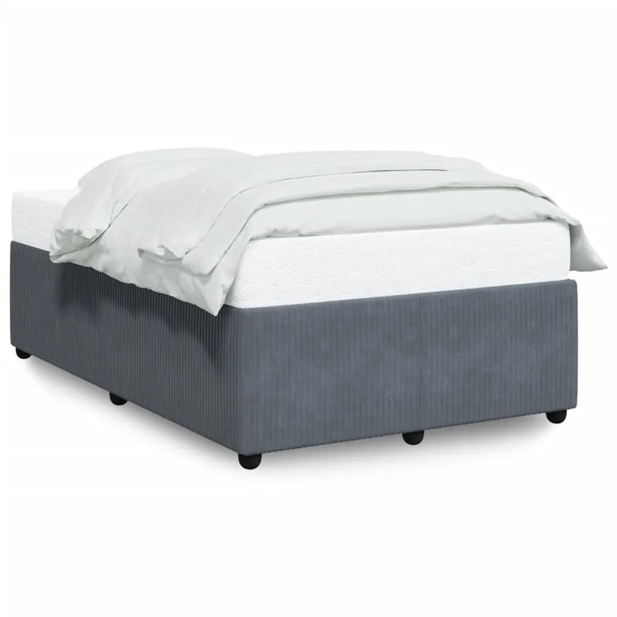 vidaXL Bettgestell aus Samt in Dunkelgrau, B/T/H: 120 x 190 cm - Bild 2
