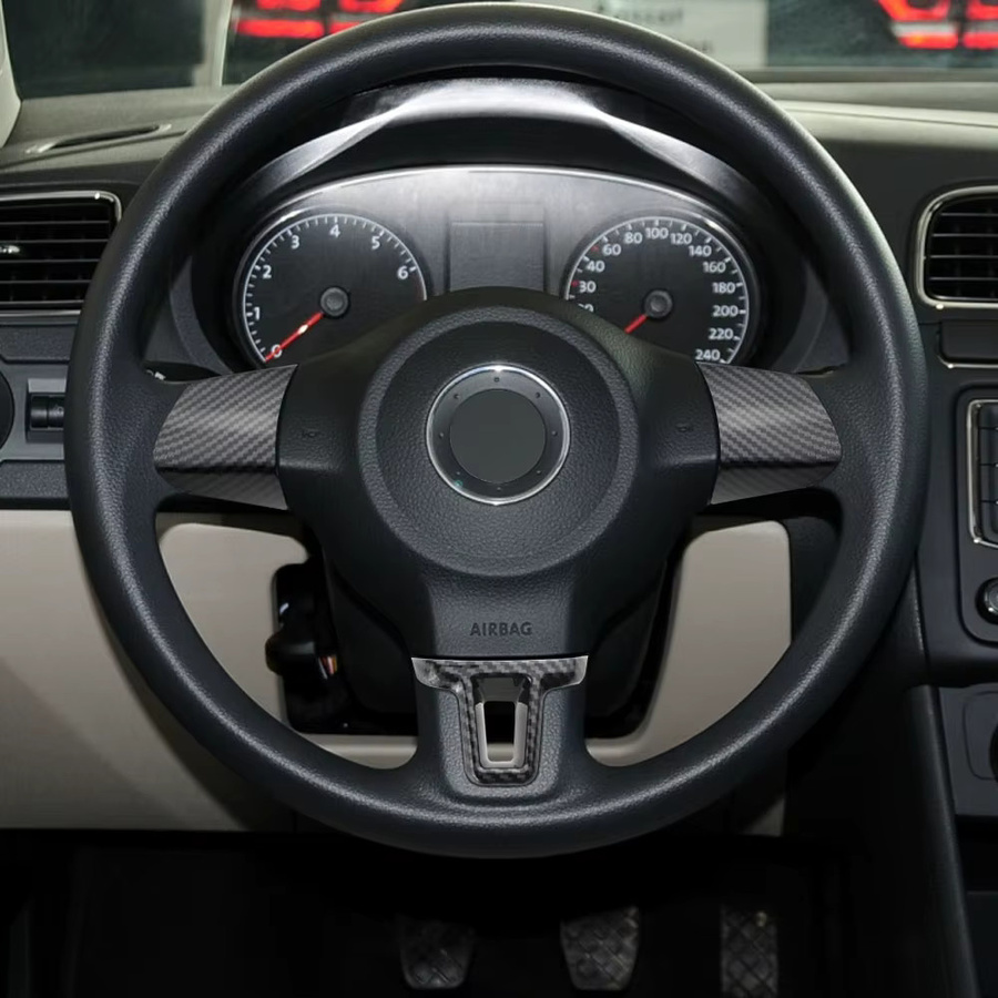Lenkradabdeckung für Volkswagen VW Jetta Golf 6 Bora Polo Touran Eos Caddy 2009-2014 in Schwarz - Bild 4