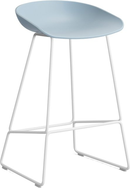 HAY About A Stool AAS 38 Hocker in Blau mit Stahlgestell und Polypropylen-Sitzschale - Bild 1