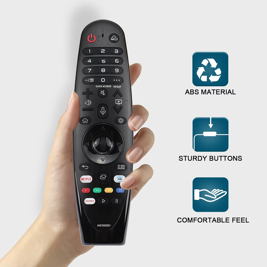 LG Ersatz-Fernbedienung für Smart TV UHD OLED QNED mit Sprachsteuerung und Netflix-Hotkey in Schwarz - Bild 2