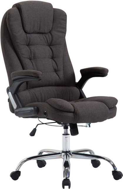 TPFLiving Bürostuhl Toronto aus Stoff in Dunkelgrau mit Armlehnen und Rollen, B/T/H: 69,5 x 78,0 x 123,0 cm - Bild 1