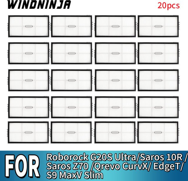 Waschbarer HEPA-Ersatzfilter für Roborock Roboterstaubsauger G20S Ultra, Saros 10R, Saros Z70, Qrevo CurvX EdgeT in Weiß - Bild 1