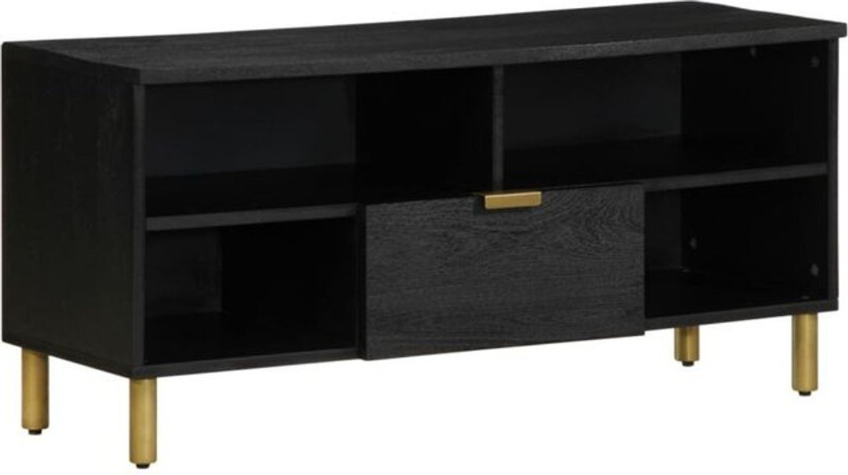 Vidaxl TV-Schrank Modern in Schwarz aus Holzwerkstoff B/T/H: 100 x 33 x 46 cm - Bild 1