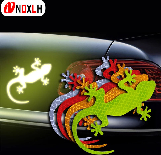 NOXLH Reflektierende Auto Aufkleber Gecko Streifen in Rot für mehr Sicherheit bei Nachtfahrten - Bild 1