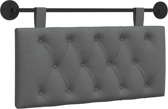 vidaXL Hängendes Kopfteil aus Stoff in Dunkelgrau, Modernes Polsterteil für das Schlafzimmer, Breite: 90 cm, Höhe: 55 cm, Tiefe: 7 cm - Bild 1