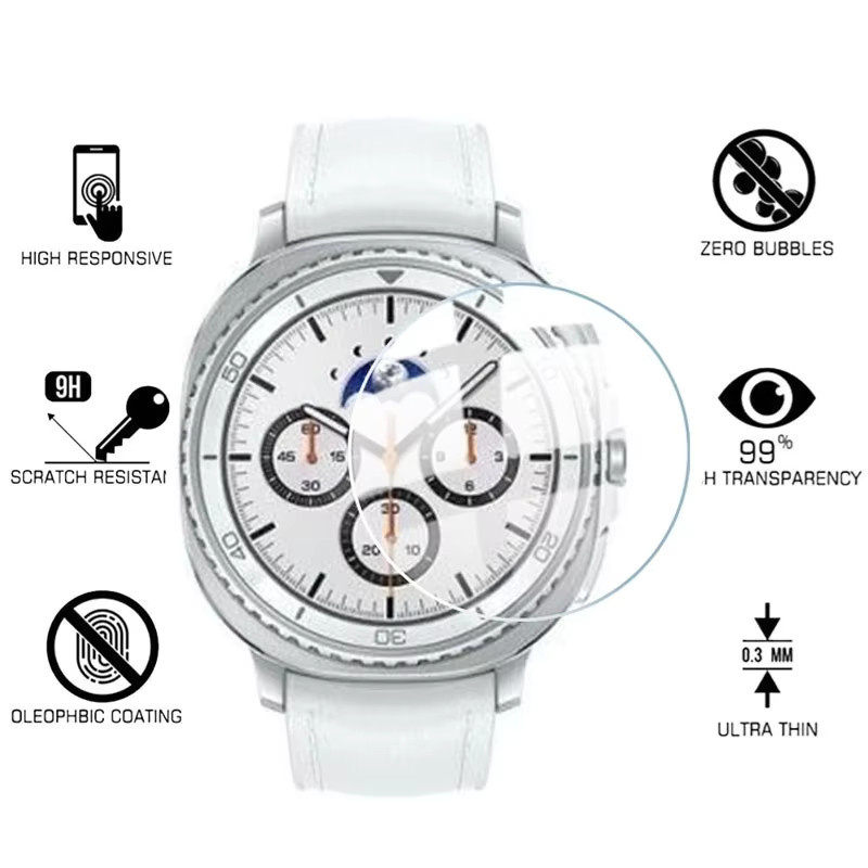 Samsung Galaxy Watch 8 Classic Schutzglas aus gehärtetem Glas, transparent, 1–3 Stück - Bild 2