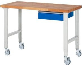 Rau Fahrbare Werkbank 7001A1 höhenverstellbar grau mehrfarbig B/T/H: 150 x 70 x 95-100 cm - Bild 1