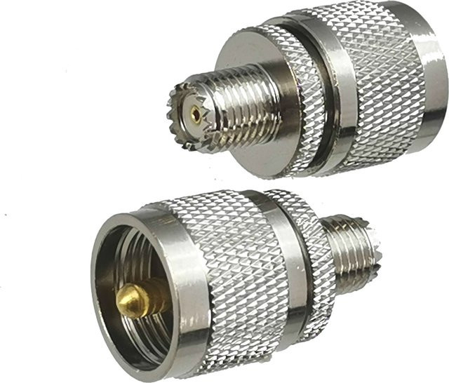 UHF PL259 Stecker auf Mini UHF Weibliche Jack RF Koaxial Konverter, gerade, Messing, Silber - Bild 1