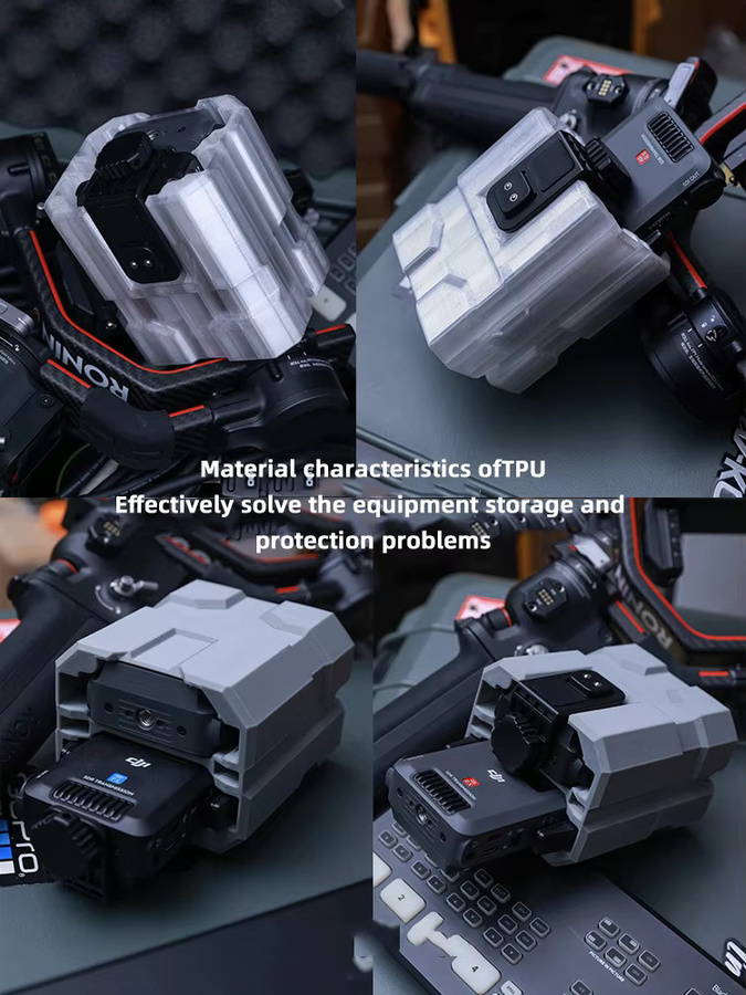 DJI SDR Wireless Video Transmission System TPU elastische Schutzhülle für Sender und Empfänger in Grau - Bild 3