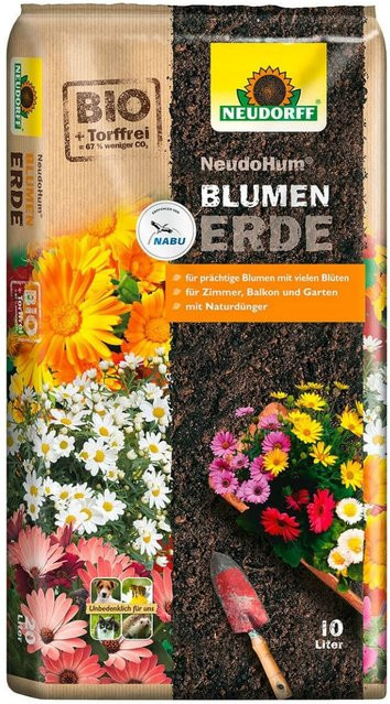 Neudorff NeudoHum Blumenerde für Zimmerpflanzen, Balkonpflanzen und Terrassenpflanzen, 10 l - Bild 2