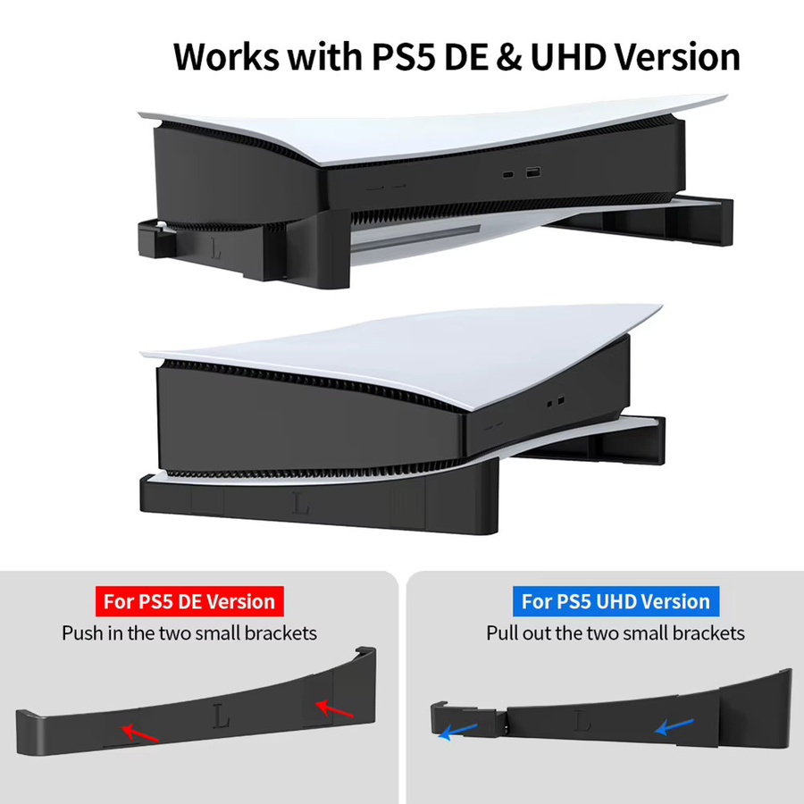 APWIKOGER 2er-Set Horizontale Dockingstation für PS5 Digital und Optical Disc Edition in Weiß und Schwarz - Bild 2