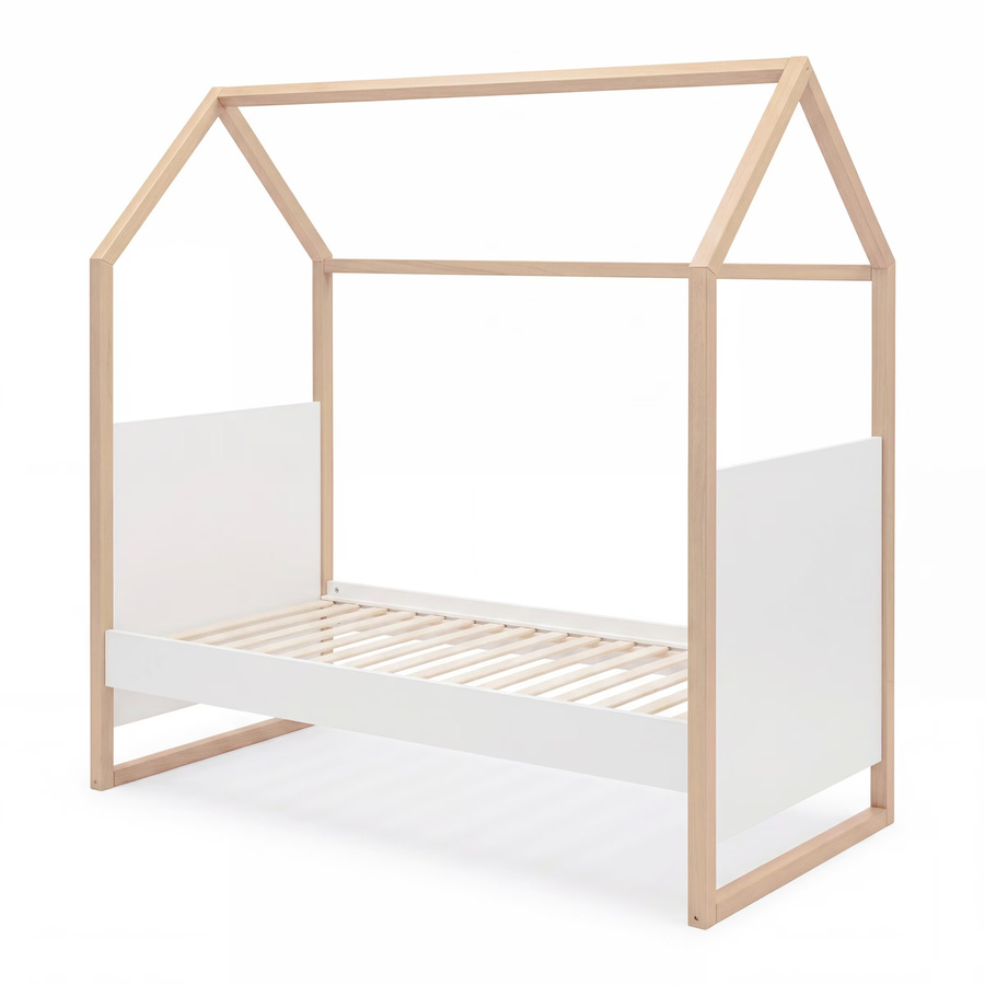 Roba Hausbett Noah mit Beistellfunktion aus Massivholz in Weiß, B/T: 140 x 70 cm - Bild 1
