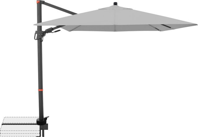 Doppler Pendelschirm MyZone in Grau mit Aluminiumgestell und Polyester-Gewebe, B/T: 210 x 210 cm - Bild 1
