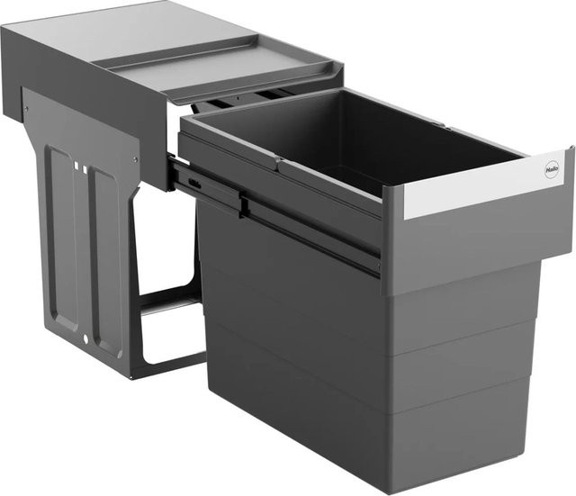 HAILO Abfallsammler Tandem Mülleimer mit Vollauszug Dunkelgrau 28 l B: 43,7 cm, T: 26,3 cm, H: 40,1 cm - Bild 1