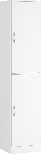 HOMCOM Bücherregal mit 5 Ebenen und 2 Türen in Weiß, modernes Standregal mit verstellbaren Ablagen, B/T/H: 40 x 35 x 180 cm - Bild 1