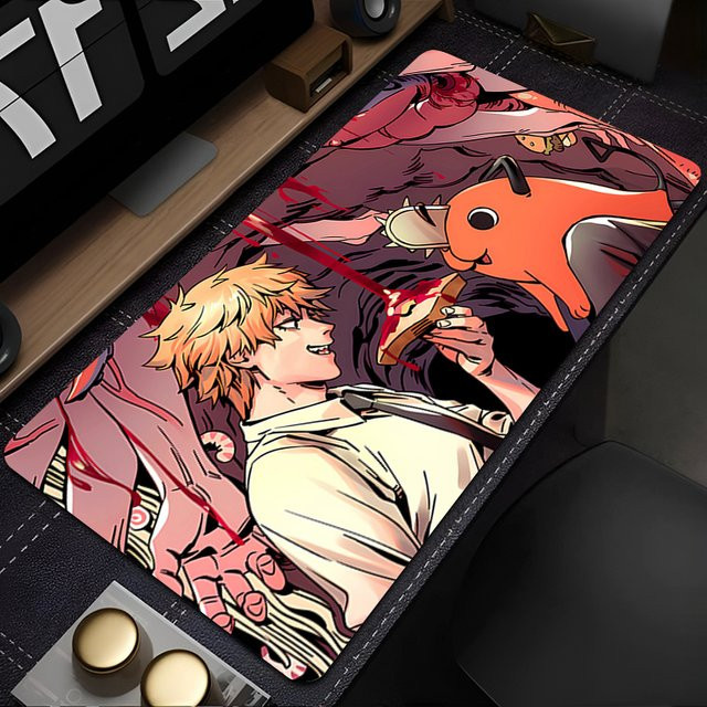 Rutschfestes Gaming Mauspad Potdemiel mit Denji Anime Design in Multicolour für PC und Laptop - Bild 1