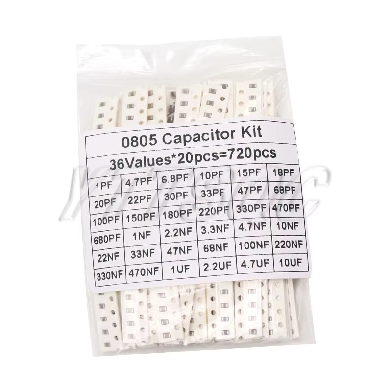 SMD-Kondensator-Sortiment-Set mit 320 bis 720 Stück in den Bauformen 0603, 0805 und 1206 mit Kapazitätswerten von 1 pF bis 10 µF in Weiß - Bild 1