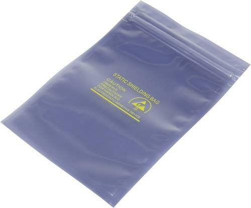 TRU COMPONENTS ESD-Beutel abschirmend und wiederverschließbar, Farbe: transparent/silver, B: 100 mm, L: 152 mm - Bild 1