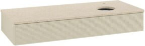 V&B Waschtischunterschrank Antao mit Frontstruktur und Beleuchtung, Farbe: Grau, B/T/H: 120 x 50 x 19 cm - Bild 1