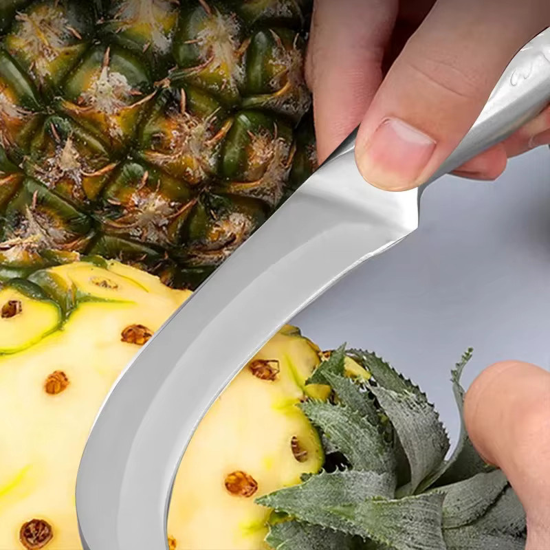 GuanQi Obstmesser aus Edelstahl in Silber, gebogenes Schälmesser und Küchenmesser für Obst und Gemüse - Bild 3