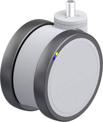 Blickle Kunststoff-Doppelrolle LKDGX-PATH 125XK-ELS-GSX12 in Grau und Silber mit einem Rad-Durchmesser von 125 mm und einer Tragfähigkeit von 125 kg - Bild 1