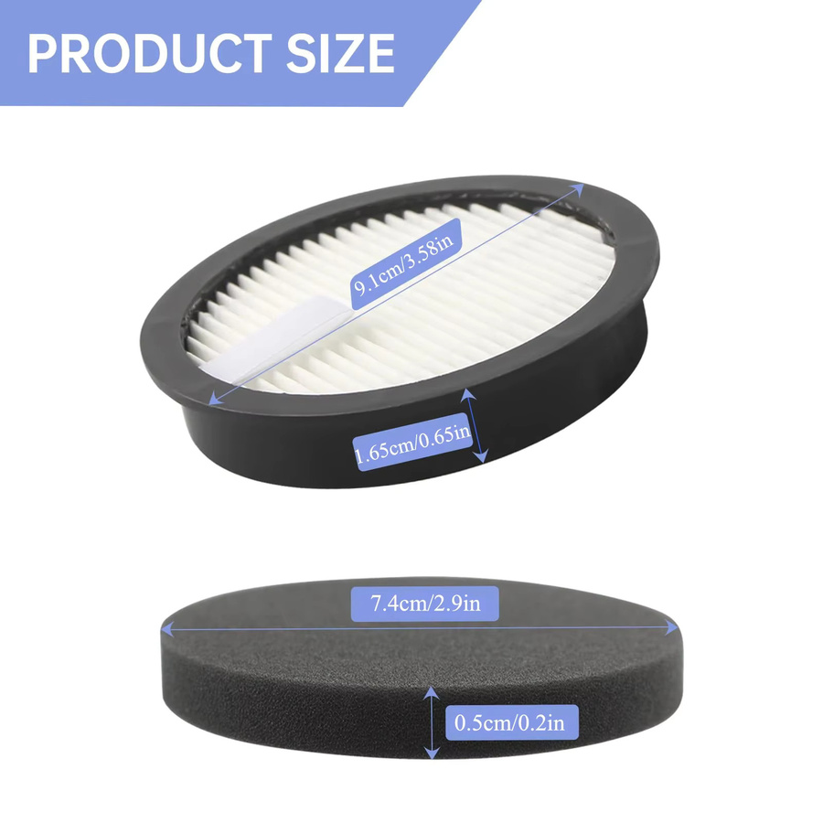 HEPA-Filter und Schwammfilter Set von HOME TIMES kompatibel mit AceVac 11, Afoddon A200Pro/A200 und ORFELD B08/C10A/C10G Akku-Staubsaugern - Bild 2