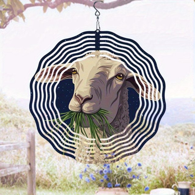 CIFBUY Windspiel aus Metall im Schaf-Grazing-Design, mehrfarbig, für Garten und Terrasse - Bild 1