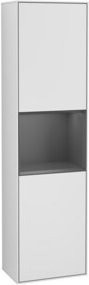 V&B Hochschrank Finion mit LED-Beleuchtung und Glastüren in Weiß, B/T/H: 41,8 x 15,0 x 151,6 cm - Bild 1