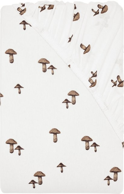 LIVARNO Jersey-Spannbettlaken mit Pilz-Motiv in Grün und Weiß, B/T: 180-200 x 200 cm - Bild 1