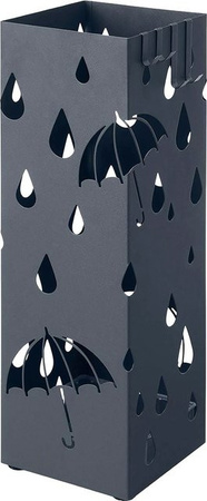 Songmics Schirmständer Patsy aus Metall in Grau mit modernem Cutout-Design und mattem Finish, Höhe: 155,0 cm
