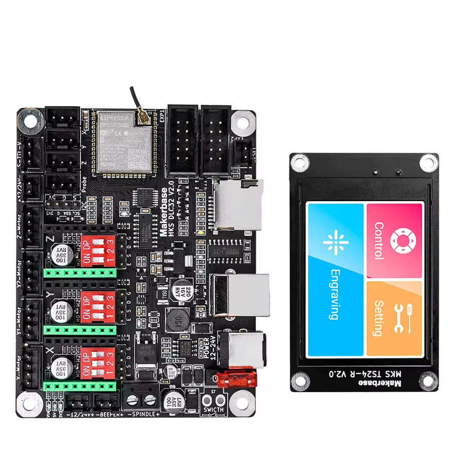 MKS DLC32 GRBL Controller ESP32 WIFI Laser CNC-Board mit TS24/TS35 Touchscreen für Lasergravurmaschinen in Schwarz - Bild 3