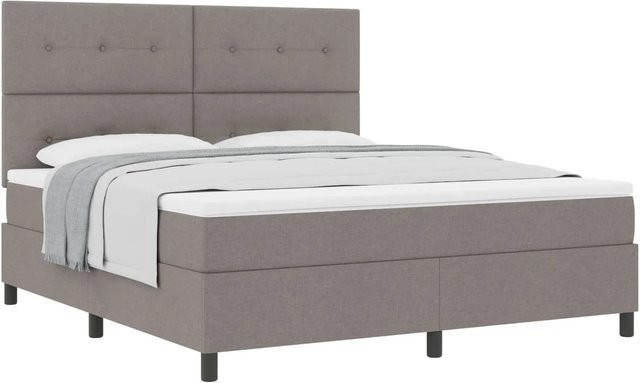 vidaXL Boxspringbett mit Matratze in Taupe, B/T: 180 x 200 cm, modernes Design mit Taschenfederkern - Bild 1