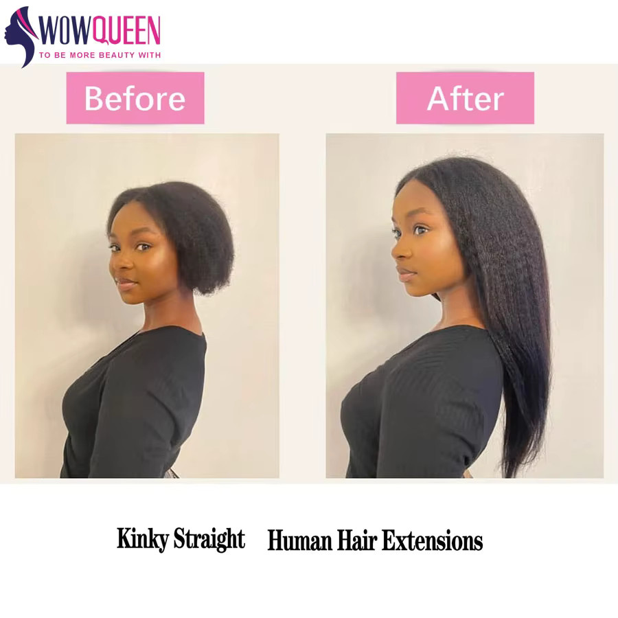 WOWQUEEN Remy Haar Extensions Yaki Gerade, Damen, 30-32 Zoll - Bild 4