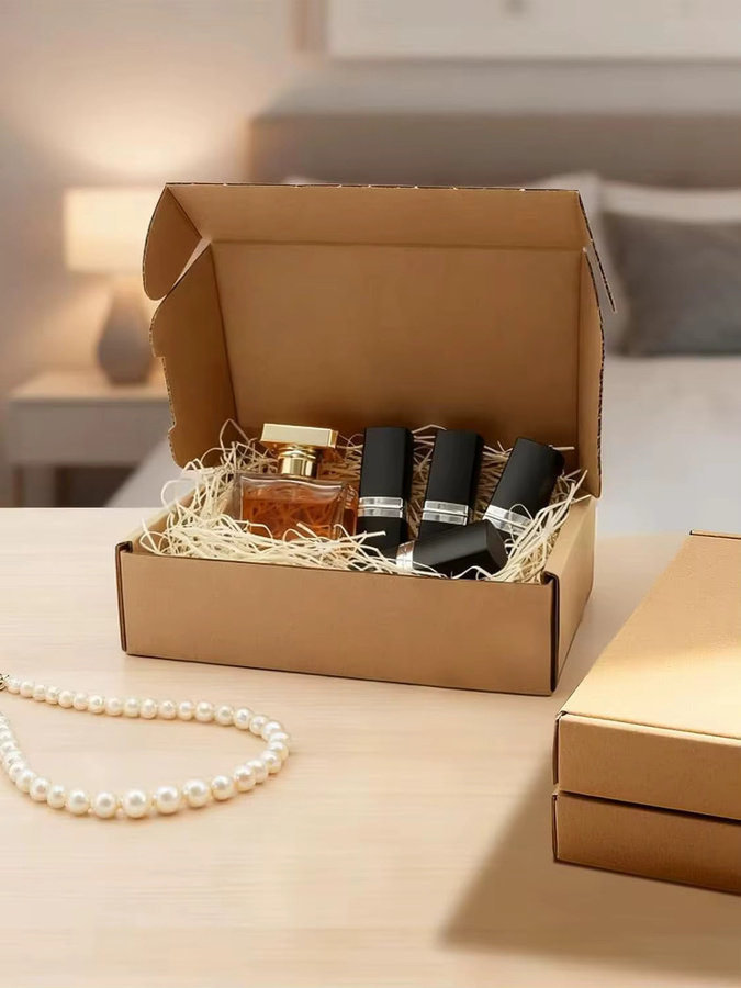 10 quadratische Versandkartons aus Wellpappe in Braun für Verpackung und Umzug - Bild 5