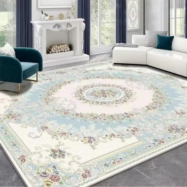 Luxus Perserteppich im böhmischen Nationalstil als Wohnzimmerteppich und Bodenteppich, Mehrfarbig, B/T: 80 x 160 cm - Bild 1
