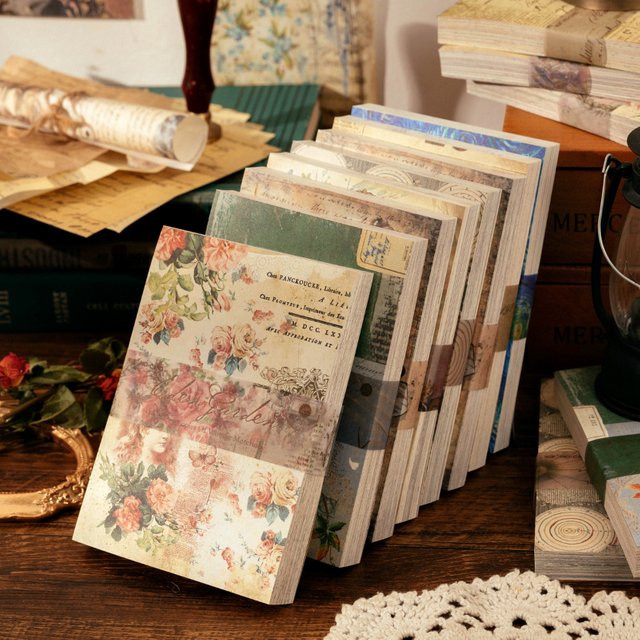 100 Teile Vintage Scrapbooking Dekopapier in Multicolour für Collage und Journaling - Bild 1