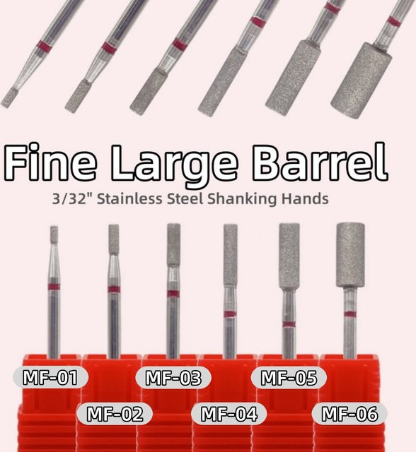 Ysen Diamant Nagel Bohrer, Große Barrel, Feine Körnung, Unisex - Bild 1