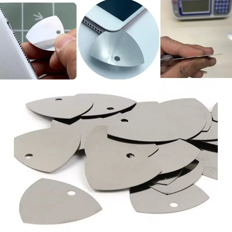 Metall Reparatur Werkzeug Set für iPhone, iPad und Tablet mit Metall Gitarren Picks als Hebelwerkzeuge in Silber - Bild 2
