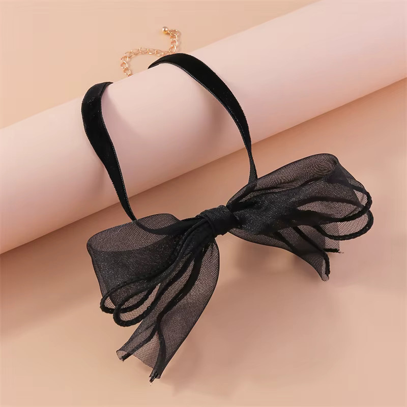 Seblasy Halskette, Schwarz, Spitze, Bowknot, Damen - Bild 2